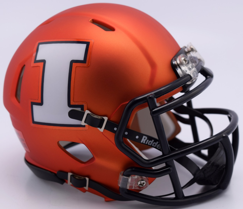 Illinois Fighting Illini NCAA Mini Speed Football Helmet <B>NEW 2017 Orange Pearl</B>