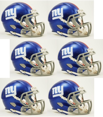 New York Giants NFL Mini Speed Football Helmet 6 count