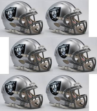 Oakland Raiders NFL Mini Speed Football Helmet 6 count