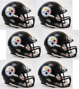 Pittsburgh Steelers NFL Mini Speed Football Helmet 6 count