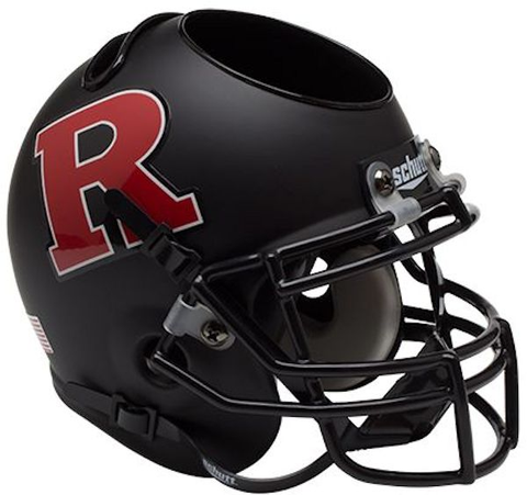 Rutgers Scarlet Knights Miniature Football Helmet Desk Caddy <B>Matte Black Red R</B>