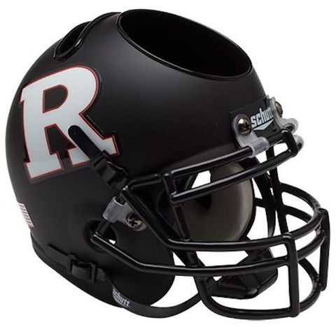 Rutgers Scarlet Knights Miniature Football Helmet Desk Caddy <B>Matte Black White R</B>