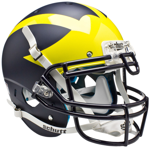 Michigan Wolverines Authentic College XP Football Helmet Schutt Matte Blue