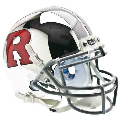 Rutgers Scarlet Knights Miniature Football Helmet Desk Caddy <B>Matte Chrome Red R Grey Facemask</B>
