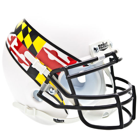 Maryland Terrapins Mini XP Authentic Helmet Schutt <B>White Wing</B>