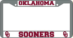 Oklahoma Sooners License Plate Frame Chrome