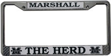 Marshall Thundering Herd License Plate Frame Chrome