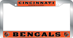 Cincinnati Bengals License Plate Frame Chrome Deluxe NFL