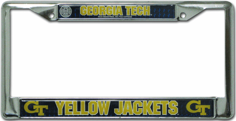 Georgia Tech Yellow Jackets License Plate Frame Chrome Deluxe
