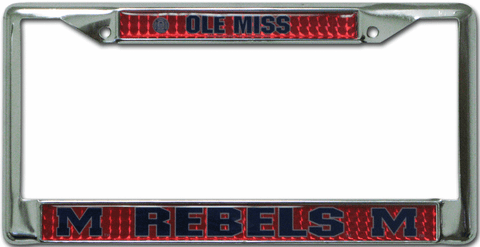 Mississippi (Ole Miss) Rebels License Plate Frame Chrome Deluxe