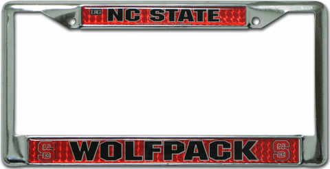 North Carolina State Wolfpack License Plate Frame Chrome Deluxe