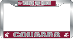 Washington State Cougars License Plate Frame Chrome Deluxe