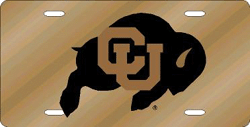Colorado Buffaloes License Plate Laser Cut Gold