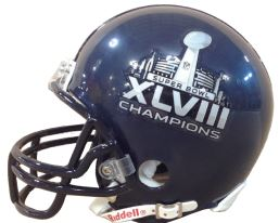 Super Bowl 48 Football Helmet Seattle Seahawks Champs