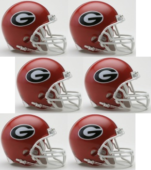 Georgia Bulldogs NCAA Mini Football Helmet count 6