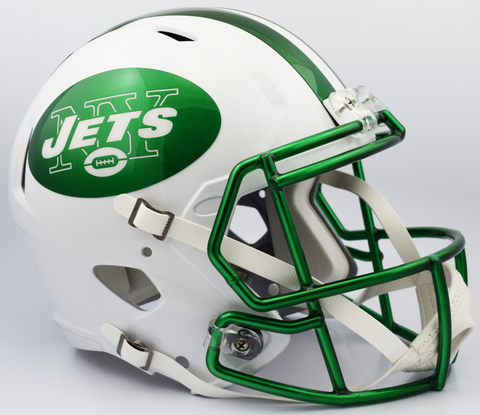 New York Jets Speed Replica Football Helmet <B>2017 Chrome Green Mask</B>