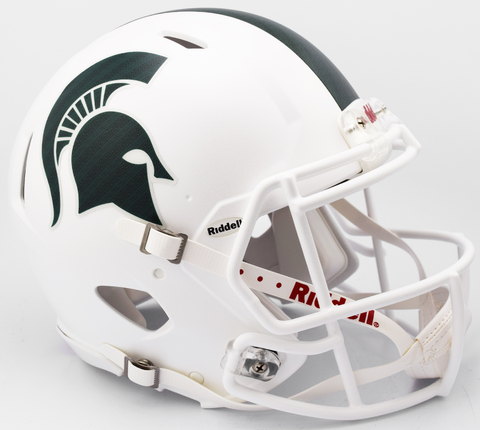 Michigan State Spartans Speed Football Helmet Metallic Matte White 2017