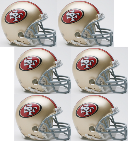 San Francisco 49ers NFL Mini Football Helmet 6 count