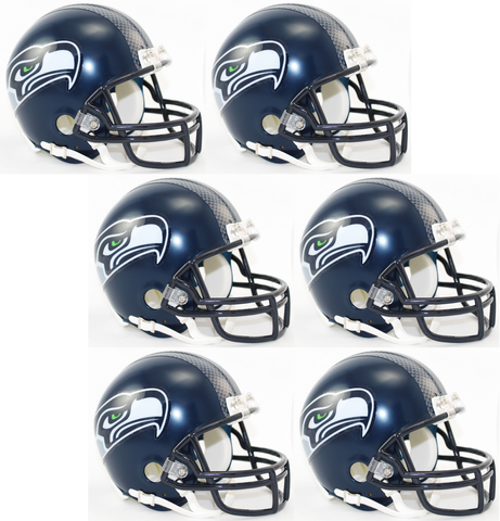 Seattle Seahawks NFL Mini Football Helmet 6 count