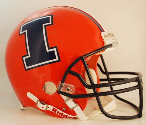 Illinois Fighting Illini Football Helmet <B>Orange Navy I</B>