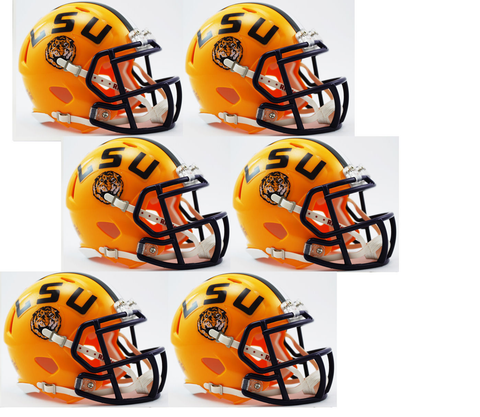 LSU Tigers NCAA Mini Speed Football Helmet 6 count