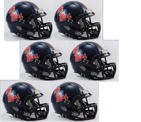 Mississippi (Ole Miss) Rebels NCAA Mini Speed Football Helmet 6 count