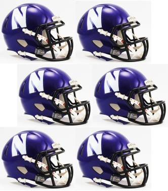 Northwestern Wildcats NCAA Mini Speed Football Helmet 6 count