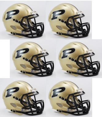 Purdue Boilermakers NCAA Mini Speed Football Helmet 6 count