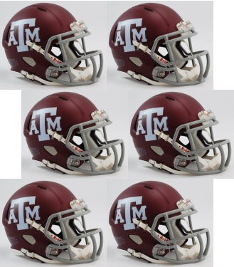 Texas A&M Aggies NCAA Mini Speed Football Helmet 6 count