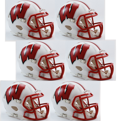 Wisconsin Badgers NCAA Mini Speed Football Helmet 6 count