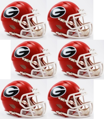 Georgia Bulldogs NCAA Mini Speed Football Helmet 6 count