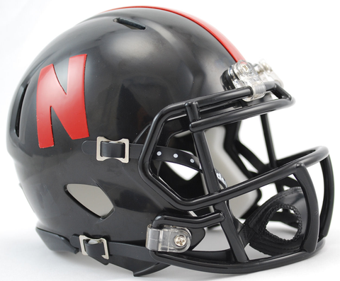 Nebraska Cornhuskers NCAA Mini Speed Football Helmet <B>Black Discontinued</B>
