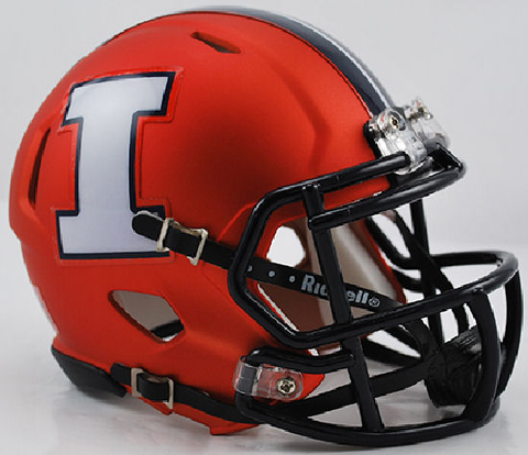 Illinois Fighting Illini NCAA Mini Speed Football Helmet <B>Orange White I</B>