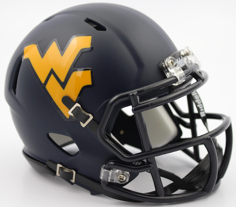 West Virginia Mountaineers NCAA Mini Speed Football Helmet <B>2016 Satin Navy</B>