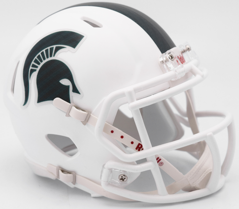 Michigan State Spartans NCAA Mini Speed Football Helmet Matte White 2017