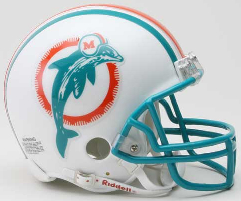 Miami Dolphins 1980 to 1996 Riddell Mini Replica Throwback Helmet