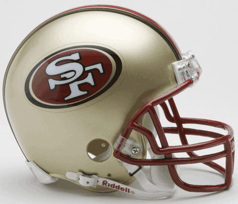 San Francisco 49ers 1996 to 2008 Riddell Mini Replica Throwback Helmet