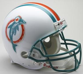Miami Dolphins 1980 to 1996 Full Size Replica Throwback Helmet