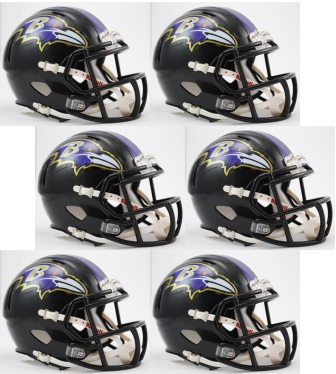 Baltimore Ravens NFL Mini Speed Football Helmet 6 count