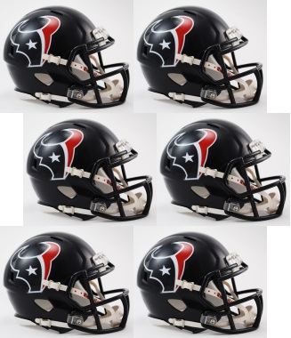 Houston Texans NFL Mini Speed Football Helmet 6 count