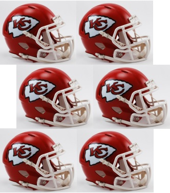 Kansas City Chiefs NFL Mini Speed Football Helmet 6 count