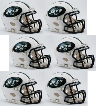 New York Jets NFL Mini Speed Football Helmet 6 count