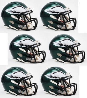 Philadelphia Eagles NFL Mini Speed Football Helmet 6 count