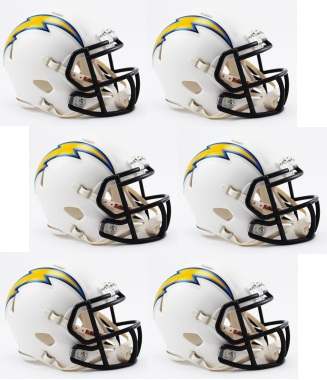 Los Angeles Chargers NFL Mini Speed Football Helmet 6 count