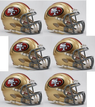 San Francisco 49ers NFL Mini Speed Football Helmet 6 count