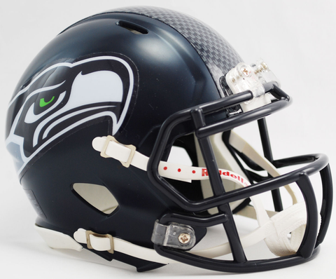 Seattle Seahawks NFL Mini Speed Football Helmet <B>Matte Navy</B>