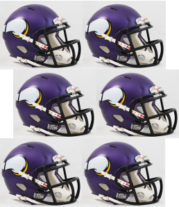Minnesota Vikings NFL Mini Speed Football Helmet 6 count