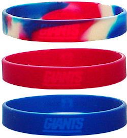 New York Giants Rubber Wristbands 3 Pack