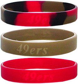 San Francisco 49ers Rubber Wristbands 3 Pack