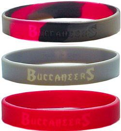 Tampa Bay Buccaneers Rubber Wristbands 3 Pack